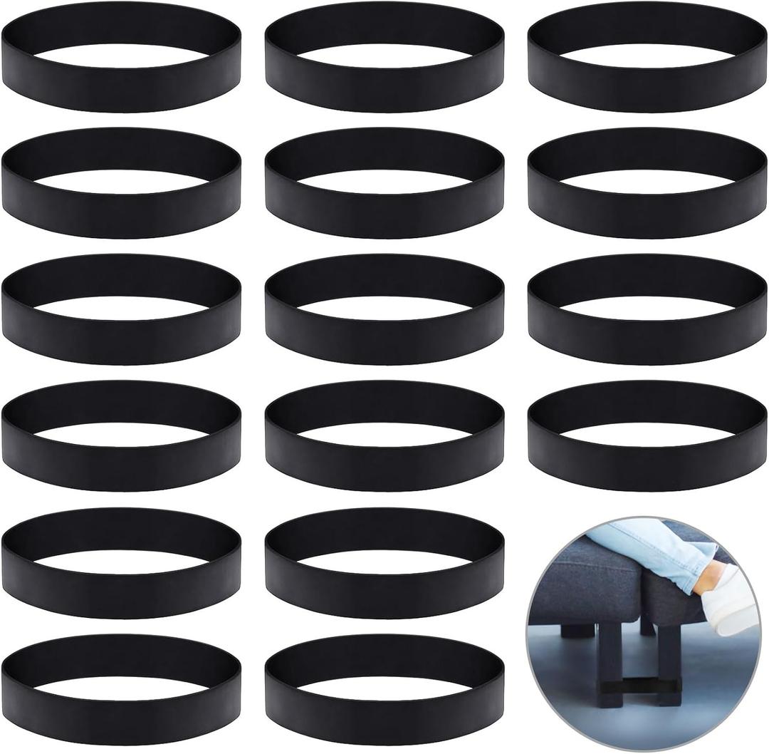 Outus 8 Pcs Sectional Couch Connectors Small Sofa Couch Straps Rubber Bands for Sliding Sofa (Black)