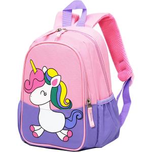 CHERUBIC Toddler Backpack, Kids Travel Backpack, Waterproof Cute Small Preschool Backpack Cartoon Daycare Bag (Purple Unicorn)