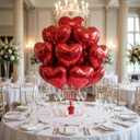 18 Inch Red Heart Balloons, 50 Pcs Valentine's Day Foil Heart Shaped Balloons Decoration for Romantic Valentines Wedding Bridal Shower Anniversary Engagement Valentine's Day Party Supplies