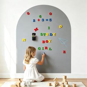 Large 44x35 Inches Magnetic Wall Decal for Kids – Upgraded Strong Adhesive, Thickened Iron Layer, Self-Adhesive Magnetic Chalkboard for Wall, Wallpaper for Home Decor & Kids Playroom (Grey)