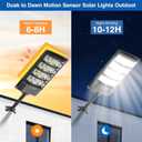 Solar Street Lights Outdoor Waterproof , 6500K 320 Angle Flood light,5730 LED Solar Parking Light with Motion Sensor and Remote Control for Outdoor, Streets, Courtyards, Parking Garages,4 Pack