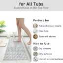 Shower Mat Non Slip Bathtub Mat - 36 x 16 Inch Eco-Friendly Soft Bath Mat for Tub Non Slip Shower Mats for Inside Shower with Suction Cups and Drain Holes, Bath Tub Mat, Grey