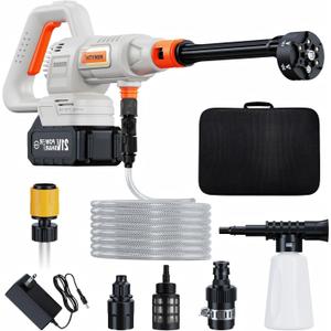 Cordless Pressure Washer Battery Powered; 1200PSI Cordless Power Washer with Brushless Motor, 4.0Ah Battery,6-in-1 Nozzle, 3 Power Level; Handheld Portable Pressure Washer Cordless