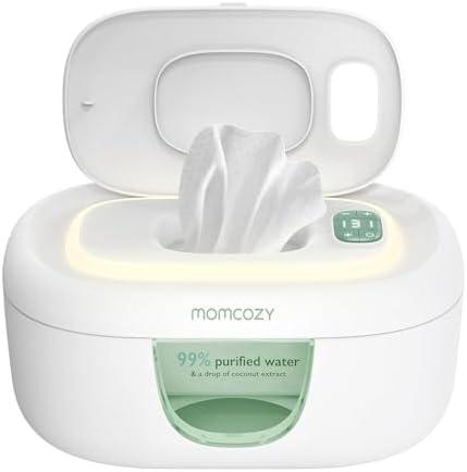 Momcozy Baby Wipe Warmer, Innovative Spring Design, Large Capacity Wipes Dispenser, Fast and Even Heating, 4 Modes of Temperature Heating Control, Diaper Wipe Warmer with Night Light