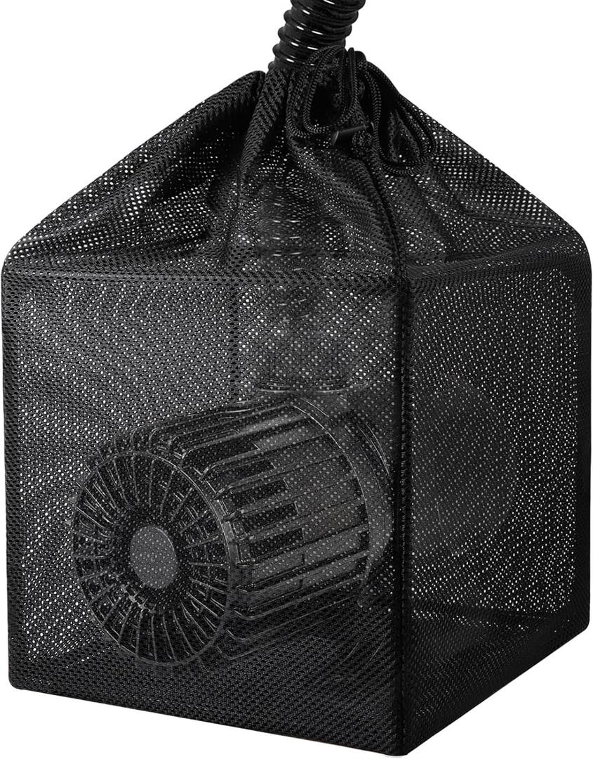 Pond Filter Bag, Pump Barrier Bag, Anti-Clogging Cube Filter Box, Black Media Bag Pump Mesh Bag for Outdoor Water Fish Ponds(10 inch)