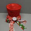 Christmas Candy Canes Tree Topper Red Hat with Peppermint Bows Ornament Winter Lollipop Holiday Home Decoration Xmas Festive Gift Ideas Supplies