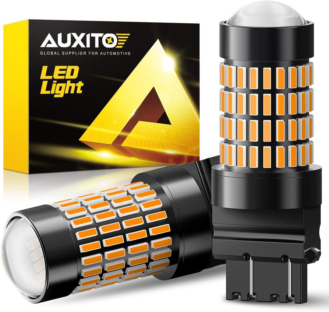 AUXITO 3157 LED Bulbs Amber for Turn Signal Lights, Super Bright 3056 3156 3057 4157 LED Bulbs with Projector for Turn Signal Blinker Reverse Back Up Parking Marker License Plate Lights