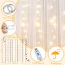 Ledido 108ft White Tulle Backdrop Curtains with Lights String - 300LED Fairy Lights Sheer Curtain Backdrop for Wedding Baby Shower Photo Shoot Birthday Party Decoration(2 Panels 58ft)White