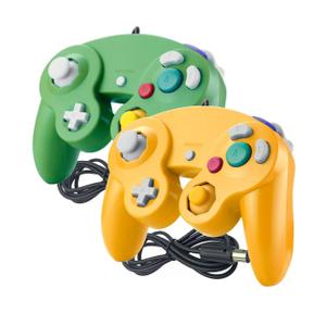Reiso Reiso Gamecube Controller, 2 Pack NGC Classic Wired Controller for Wii Game cube Console (Orange and Green)