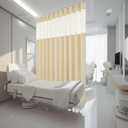 Cniuyhi 15ft Wide x 8ft Tall Hospital Curtains with Grommet for Hospital Medical Clinic SPA Lab Curtain Room Divider Privacy Screen (Beige, 1 Panel), 180"W x 96"L