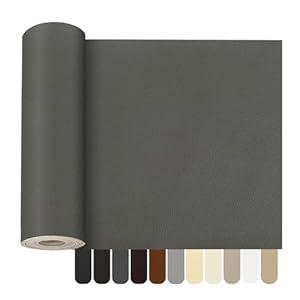 OcePor Self Adhesive Leather Repair Patch, 17x90 inch Leather Repair Tape, Leather Patches for Furniture, Vinyl Leather Repair Kit for Couches, Boat Seats, Furniture, Cars(Dark Gray)