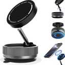 Vacuum Suction Phone Holder Magnet, 360 Adjustable Foldable Portable Vacuum Magnetic Phone Mount Stand (Black)