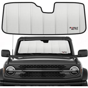 2021-2025 Bronco Windshield Sun Shade Compatible for 2021-2025 Ford Bronco (Does Not Fit Bronco Sport) Upgraded 6 Layers Accordion-Folding Front Sun Visor with Storage Bag
