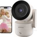 Camera for Home Security Indoor, Pan & Tilt, Cry Detection for Baby, 2.5K 4MP QHD, Night Vision, Motion Detection & Tracking, 2-Way Audio, Nanny, Pet, 2.4G WiFi, Local&Cloud Storage (1 Pack, Ivory)