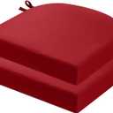 idee-home Outdoor Chair Cushions Set of 2, Thick 19" x 19" x 3" Outdoor Seat Cushions Patio Furniture Waterproof with Ties, Dining Pads