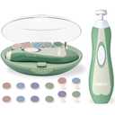 Fansidi Baby Nail Trimmer Electric  Limited Forest Serenity Green, Gentle Baby Nail File Electric| 10 Grinding Heads + 8 Replacement Pads| Quiet LED |Baby Nail Clippers for Newborn Infant Toddler