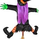 54" Crashing Witch Halloween Decoration  Flying Witch on Broom Colliding with Tree for Outdoor Yard, Porch, Garden, and Haunted House Dcor  Betty Bash Large Halloween Prop