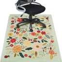 Office Chair Mat for Hardwood Floor 36"X 48" Office Rugs for Rolling Chairs Computer Desk Chair Non-Slip Boho Floral Protector Mats for Hard Floor & Tile Floor Decor (Green Boho Flowers)