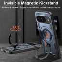 Magnetic Designed for Google Pixel 9/9 Pro Case with Ring Stand, Compatible with Magsafe Rotating Kickstand Slim for Men Protective Phone Case for Pixel 9/9 Pro Blue