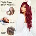 NOTICEME Clip in Hair Extensions Red Synthetic Hair Extensions Long Wavy 4PCS Thick Hairpieces 22 Inch for Women (Red)