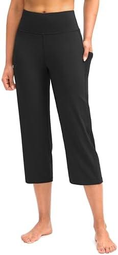 G Gradual Capri Pants for Women High Waist Workout Yoga Pants with Pockets Tummy Control Leggings Crop Straight Size XXL