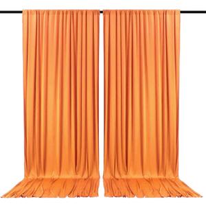 2 Panels Orange Backdrop Curtain, 10 x 7 Feet Background Curtains for Parties, Weddings, Baby Showers, Bachelorette Halloween, Christmas Birthday Party Photoshoot Backdrop Curtains Decorations