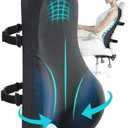 Teemour High Back Support Pillow for Office Chair, Fully Support Entire Back Cushion Pain Relief Promotes Posture- Memory Foam Lumbar Support Pillow for Offfice Chair, Desk, Gaming, Recliner Chair