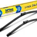 24"+19" Windshield Wiper Blades Replacement For VW Volkswagen Passat 2010-2006- 2010 Jetta 2007 Eos 2016-2006 Golf 5 Golf 6, Automotive Replacement Windshield Wiper Blades For My Car-Top Lock 19mm