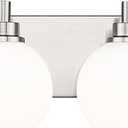 Bathroom Light Fixtures, 4 Light Brushed Nickel Vanity Light, 26 Inch Modern Wall Sconces with Globe Milk White Glass Shade, Vanity Lighting Fixtures Over Mirror, VL195-BN-ML-4