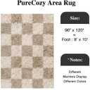 PureCozy Checkered Rug 8x10 for Living Room, Modern Neutral Shag Rug Washable Non-Slip Large Area Rug Super Soft Indoor Fuzzy Carpet Fluffy Rugs for Bedroom Home Aesthetic Decor