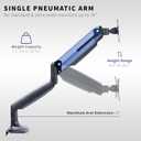 VIVO Premium Aluminum Heavy Duty Dual Monitor Arm for Ultrawide Monitors up to 40 inches and 24 lbs Each, Desk Mount Stand, Pneumatic Height, Max VESA 100x100, Black, STAND-V202Q