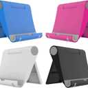 4 Pack Foldable Cell Phone Holder - Mobile Stand for Desk & Tablet, Compatible with iPhone 12/11/Xs/X/8 iPad Samsung (4 Color)