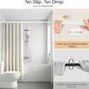 No-Twist Shower Curtain Rod by EZFurni, 4282 Inch Heavy Duty Tension Rod with Lock-In Stability, No Drill, Spring-Loaded Non-Slip Secure Hold for Bathroom, Window, Closet, 1.26" Diameter, White
