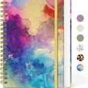 Lined Spiral Notebook Journal for Work, 300 Pages Thick B5 (7.1"x10") College Ruled Journal for Women & Writing, Hardcover Notebook for Note Taking, Perfect for Office Home School, Color Splash