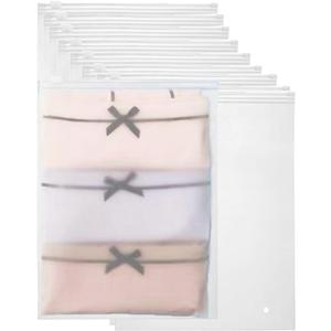 Small Frosted Packaging Bag, 50PCS 5x7 inch Clear Plastic Poly Bags, 3 Mil Reclosable Clear Ziplock Poly Bags with Vent Holes for Packaging Socks, Phone Case, Board Games, Cards, Toys