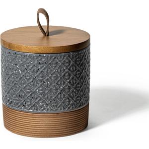 Ceramic Spice Jars with Lids, Coffee Canister with Airtight Lid, Small Kitchen Food Storage Jars for Spice Sugar Tea Bag, Stackable Decor Kitchen Jar for Counter - Gray & 20 fl.oz