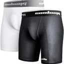 COOLOMG Mens Compression Shorts with Cup Pocket Athletic Protective Underwear for Baseball Football MMA Lacrosse M
, NO Cup