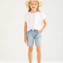 Girls Crop Top Trendy Summer Tees Casual Short Sleeve Cute Blouse White T Shirts for Kids 6-15 Years (White)