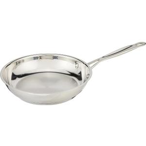 Cuisinart 8-Inch Open Skillet, Stainless Steel Skillet, Large Kitchen Pan, Dishwasher Safe, Compatible with Induction, Electric, Gas Cooktops, Oven Safe Saucepan, Cool Grip Handles