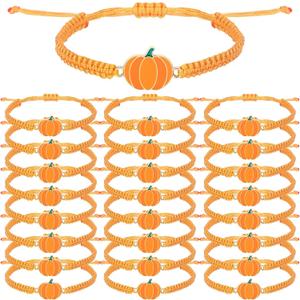 Landical 24 Pack Thanksgiving Friendsgiving Fall Pumpkins Bracelets Gifts Bulk Fall Party Favors Pumpkins Charms Gift for Women Ideas Party Favors Supplies