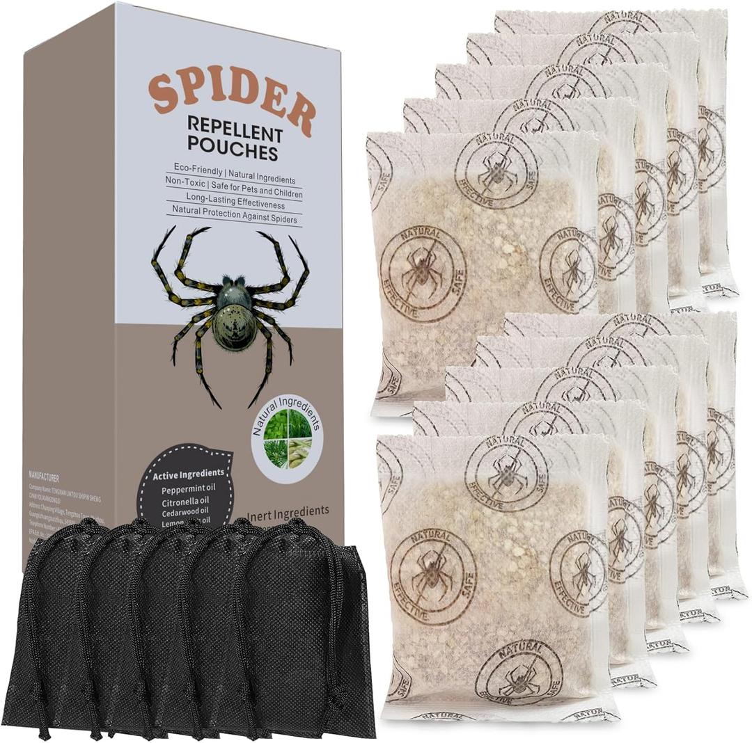 15 Pack Powerful Spider Repellent Indoor Protection for Your Home, Made with Natural Ingredients, Long-Lasting Indoor & Outdoor Spider Control for Home, Garage, Basement, and More, Safe & Easy to Use