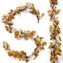 Fall Garland Decor 6 ft Artificial Fall Berry Stems Floral Sticks Brown Leaf Garland Decorations for Home Autumn Thanksgiving Home Wedding Fireplace Party Farmhouse Outdoor Indoor