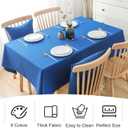 4 Pack Rectangle Tablecloth 60x102 Inch Washable Polyester Table Cover for Wedding Dining Table Buffet Parties Banquet Decoration（Blue）