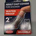 100% Waterproof Cast Covers for Shower Leg - 2pk - Tight Seal - Reusable Adult Half Leg Cast Protectors - Knee, Ankle, Foot - After Surgery Bandage and Dressing Cast Bag for Wounds and Burns