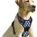 BARKBAY No Pull Dog Harness Front Clip Heavy Duty Reflective Easy Control Handle for Large Dog Walking(Star,M)