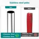 PBHEPJ Broom, Outdoor Broom for Floor Cleaning, 58" Long Stainless Steel Handle, Hard Bristle Angle Broom for Sweeping Indoor, Commercial, Industrial, Garage, Kitchen (Gray)