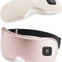 Heated Eye Mask - Cordless Eye Mask for Dry Eyes, Eye Relief, Improved Sleep, Washable Eye Heating pad for Travel and with Replaceable Shell (Champagne Blush)