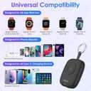 Small Portable Charger 5000mAh,iWatch Wireless Charger Mini Power Bank with Built-in Cable,Travel Keychain Charger for Apple Watch 11/10/9/8/Ultra/7/6/Se/5/4,iPhone 17/16/15/14/13/12,Android Phone