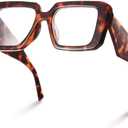 miyya Blue Light Blocking Glasses for Women, Blue Light Glasses for Women Oversized Fashion Glasses, Pack of 3, Half Leopard