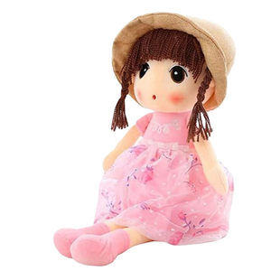 Ikasus Sweetheart Rag Doll with Hat & Skirt - Plush Soft Baby Girl Doll - Xmas/Birthday Gift